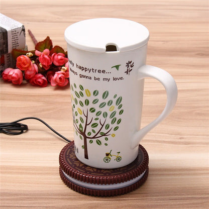 Portable Cup Warmer Mat - USB Powered Heater Coaster for Drinks and Tiny Mugs