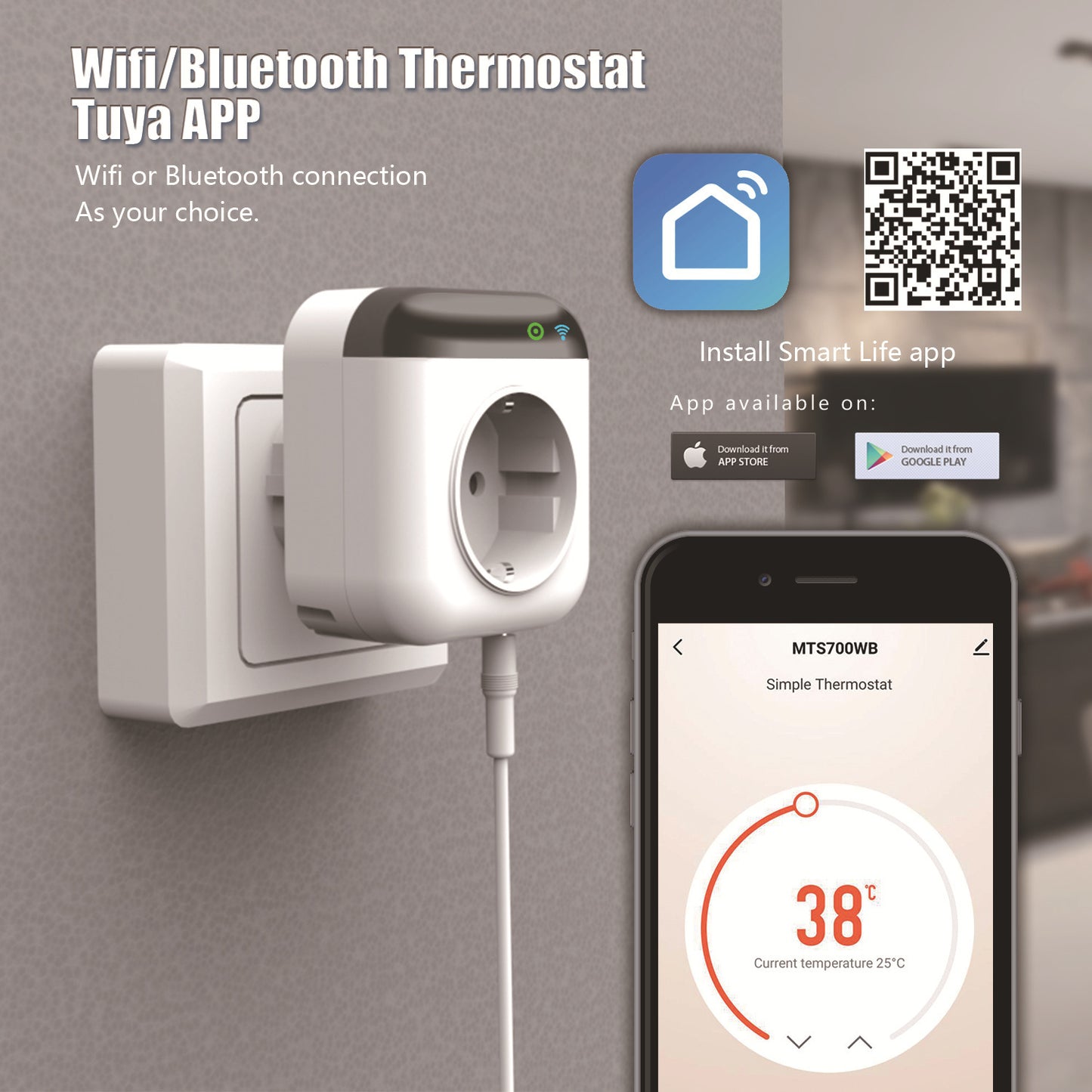 Tuya Temperature Control Socket for Smart Home Temperature Management