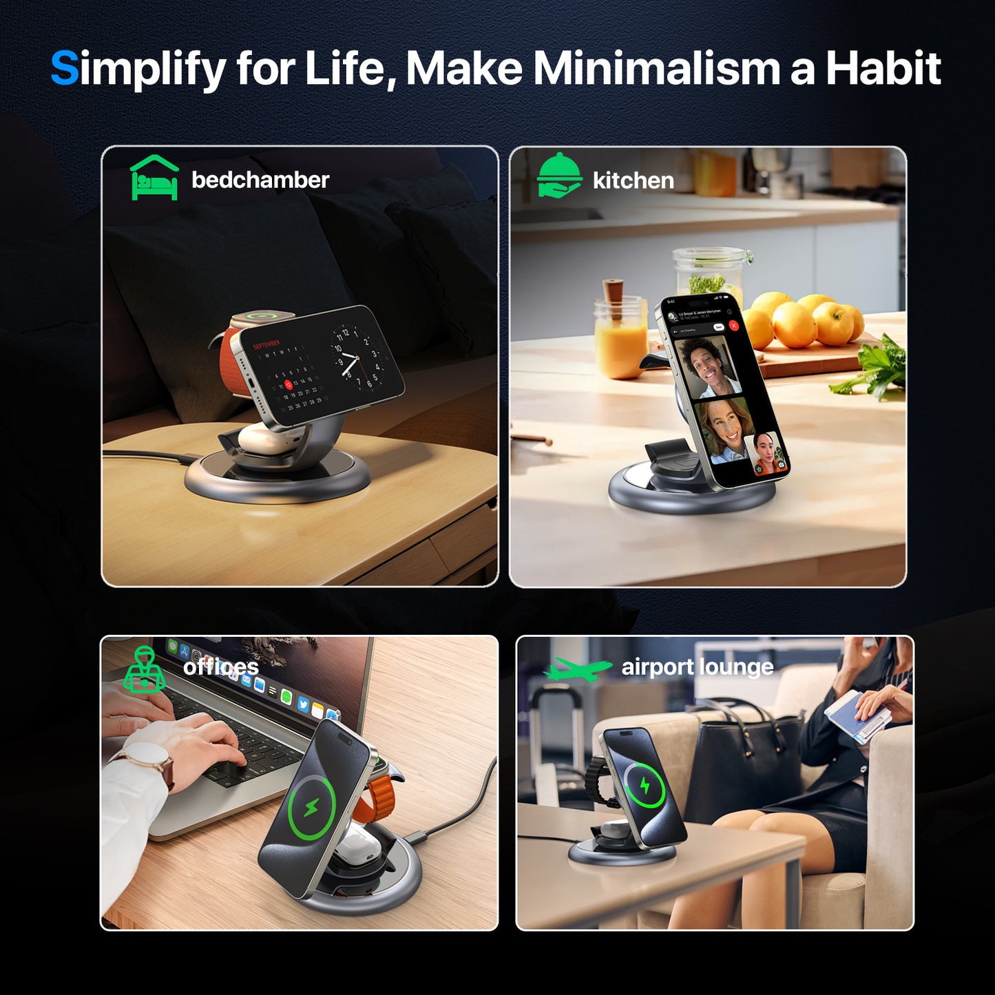 3-in-1 MagSafe Charger for Wireless Charging Multiple Devices