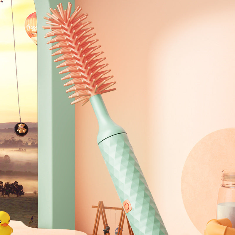 Electric Silicone Bottle Brush Set - 360° Rotating Pacifier Cleaning Brush with Lithium Battery