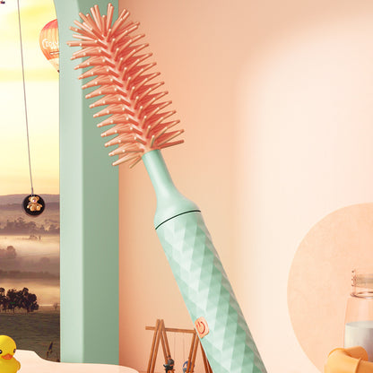 Electric Silicone Bottle Brush Set - 360° Rotating Pacifier Cleaning Brush with Lithium Battery