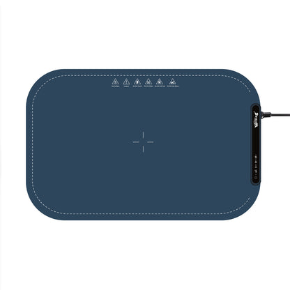 Willing 250W Warming Tray with Temperature Settings - Portable Food Warming Mat for Stainless Steel, Ceramic, and Glass Enamelware in Navy Blue